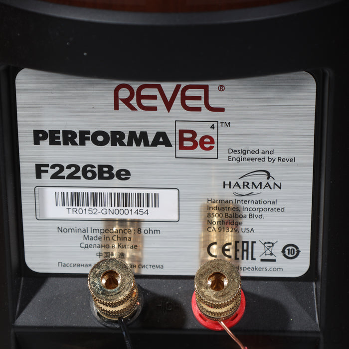 Revel Performa F226Be Floorstanding Speakers; Walnut Pair (No Grills)