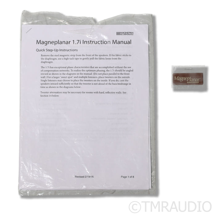 Magnepan MG 1.7i Floorstanding Speakers; White