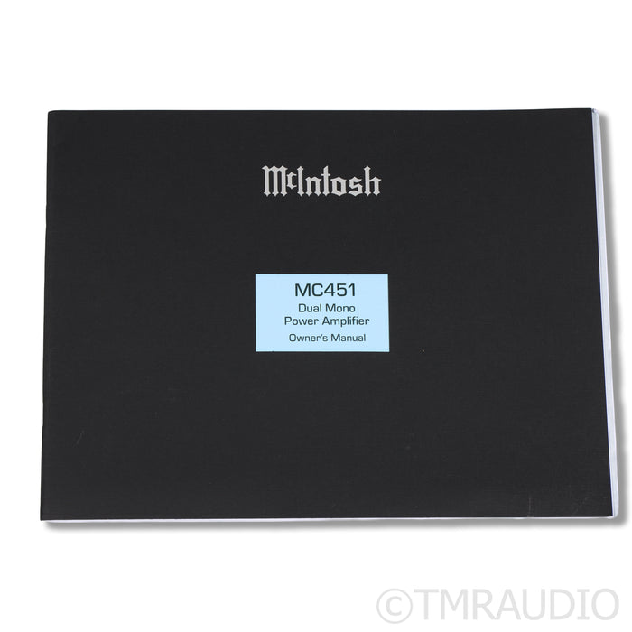 McIntosh MC451 Dual-Mono Tube Power Amplifier; Pair