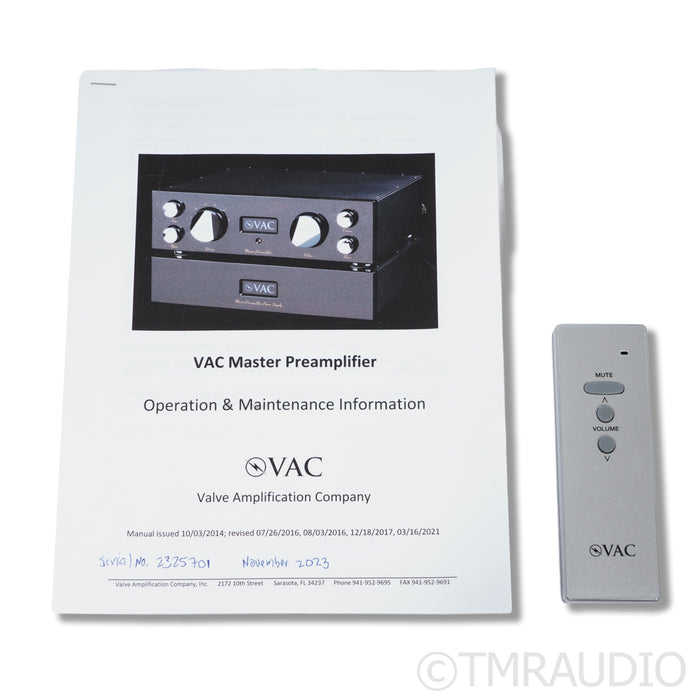 VAC Master Fully Balanced Dual-Chassis Tube Preamplifier