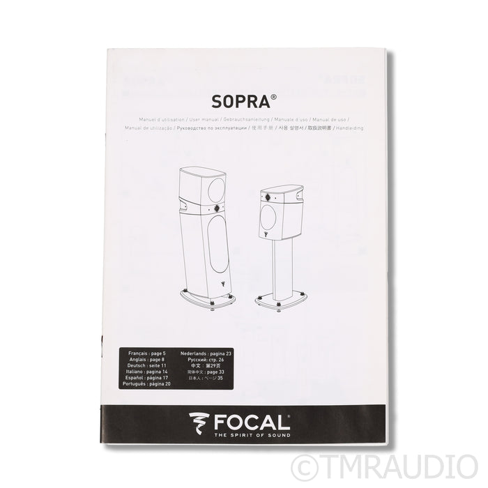 Focal Sopra No. 2 Floorstanding Speakers; Black