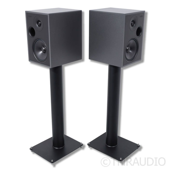 Stenheim Alumine Two Bookshelf Speakers w/ Dedicated Stands; Dark Grey
