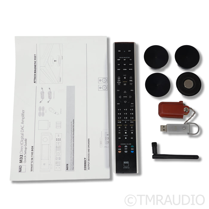 NAD M32 Integrated Amplifier; HDMI-2, BluOS 2i, DD SPDIF Modules; MM Phono