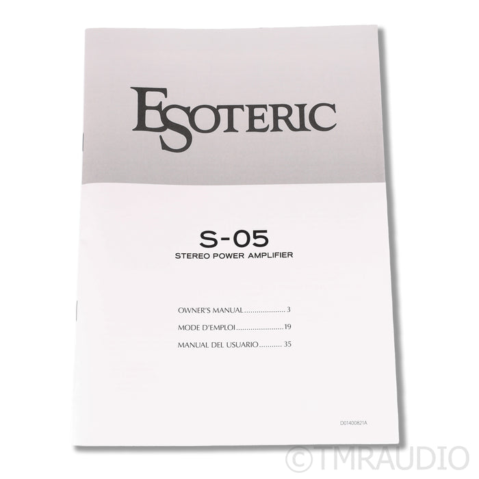 Esoteric Audio S-05 Power Amplifier (Demo)