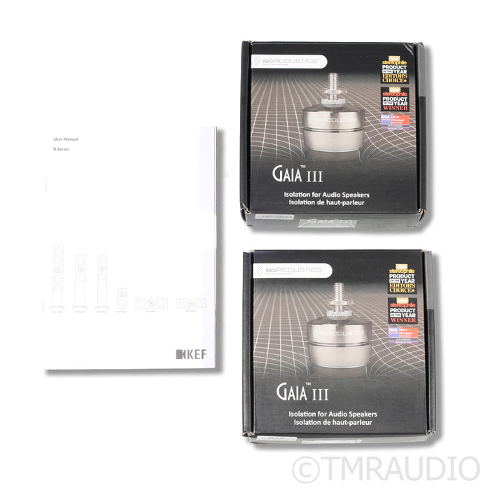 KEF R5 Meta Floorstanding Speakers; Upgraded Gaia III Footers