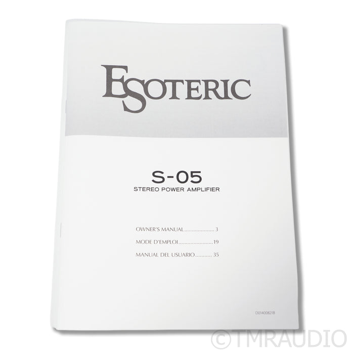 Esoteric Audio S-05 Class-A Stereo/Mono Power Amplifier (Demo)