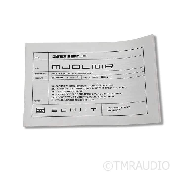 Schiit Audio Mjolnir 2 Hybrid Headphone Amplifier