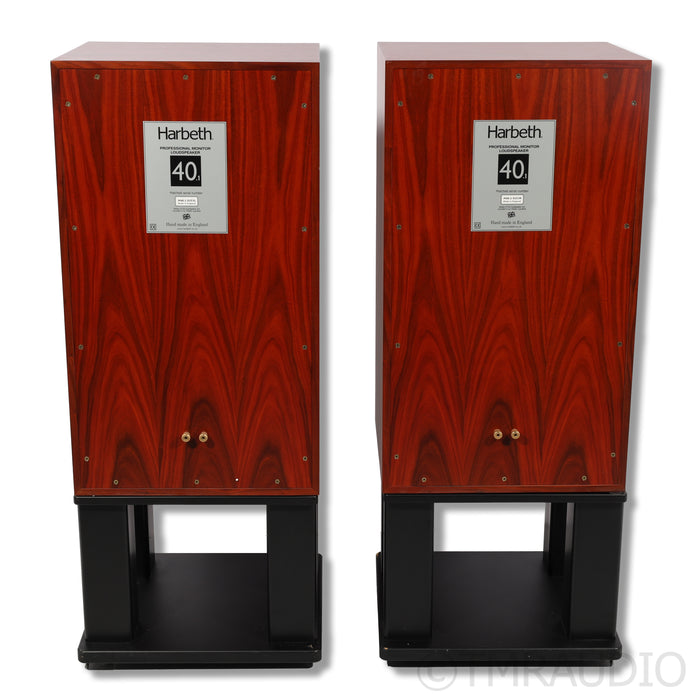 Harbeth Monitor 40.1 Bookshelf Speakers; Stands