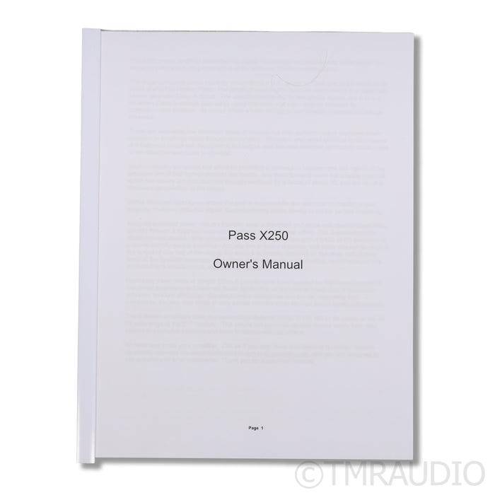 Pass Labs X250 Power Amplifier