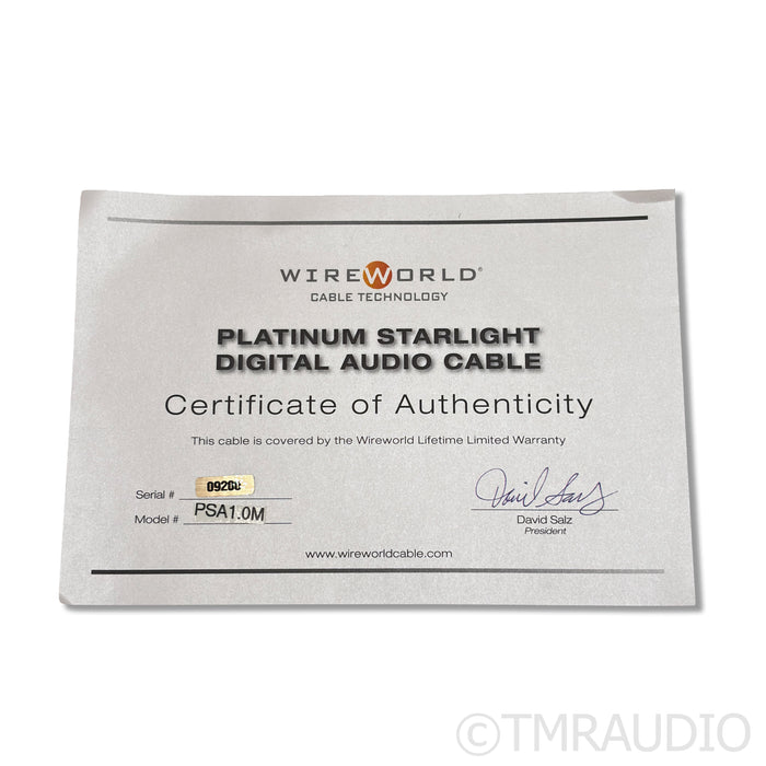 WireWorld Platinum Starlight 7 AES/EBU Digital Cable; 1m