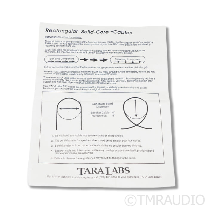 Tara Labs RSC Prime M1  Speaker Cables; 8ft