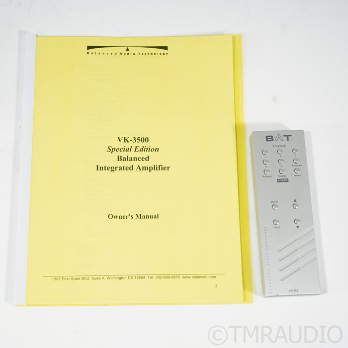 BAT VK3500 Hybrid Integrated Amplifier; MM / MC Phono