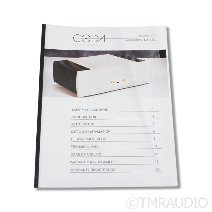 Coda S5.5 Class-A Power Amplifier