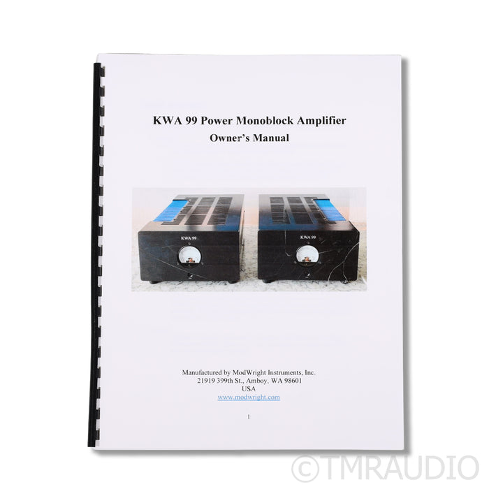 ModWright KWA 99 Monoblock Power Amplifiers