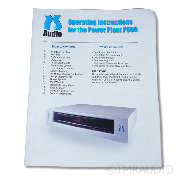PS Audio Power Plant P500 Power Regenerator