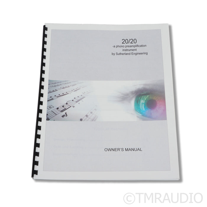 Sutherland Engineering 20/20 Dual-Chassis MM/MC Phono Preamplifier