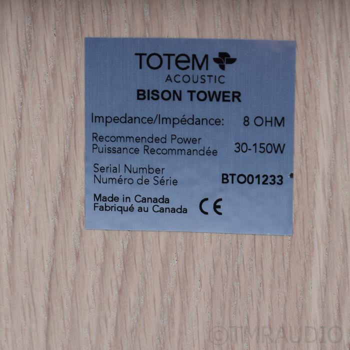 Totem Acoustic Bison Tower Floorstanding Speakers; (Open Box)