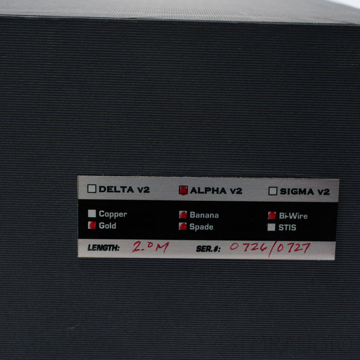 Shunyata Research Alpha V2 Speaker Cables; 2m