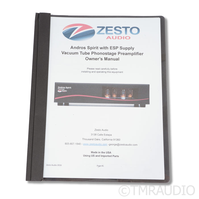 Zesto Audio Andros Spirit MM Phono Preamplifier
