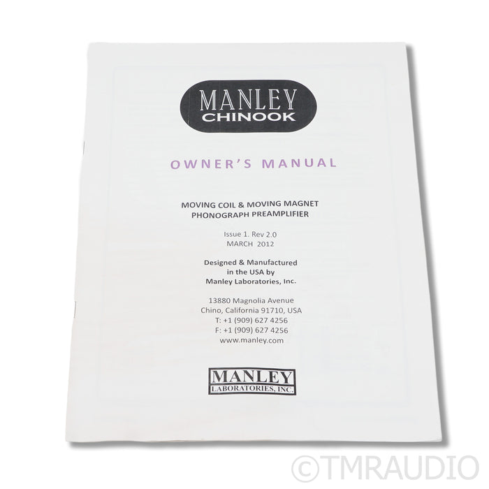 Manley Laboratories Chinook MM/MC Tube Phono Preamplifier