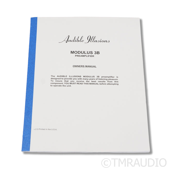 Audible Illusions Modulus M3B Tube Preamplifier; Upgraded M3B-MC MC/MM Phono