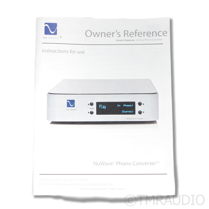 PS Audio NuWave Phono Converter MM/MC Phono Preamplifier / ADC