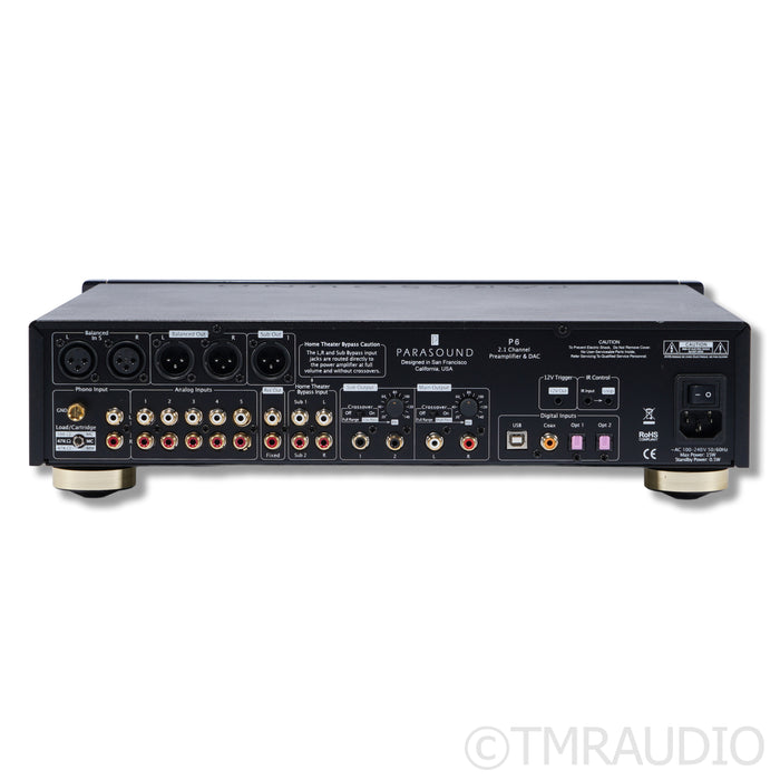 Parasound Halo P6 Preamplifier; Built-In DAC; MM/MC Phono