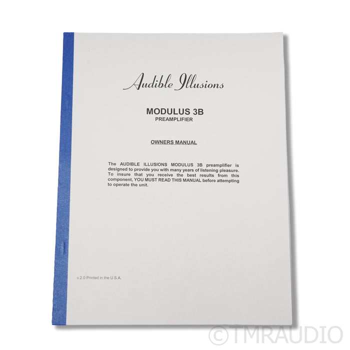 Audible Illusions Modulus M3B Tube Preamplifier; J Curl MC Phono Board