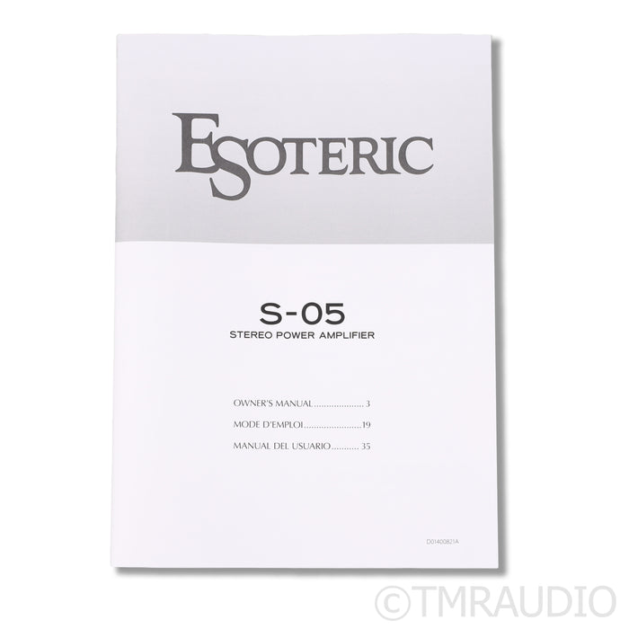 Esoteric Audio S-05 Power Amplifier (Demo)