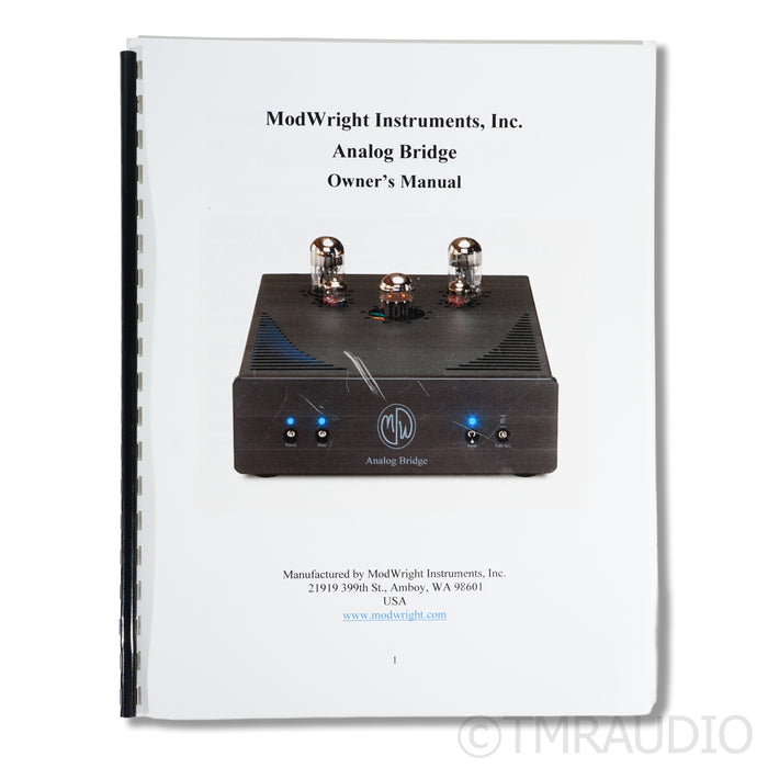 ModWright Analog Bridge Preamplifier; XLR Upgrade