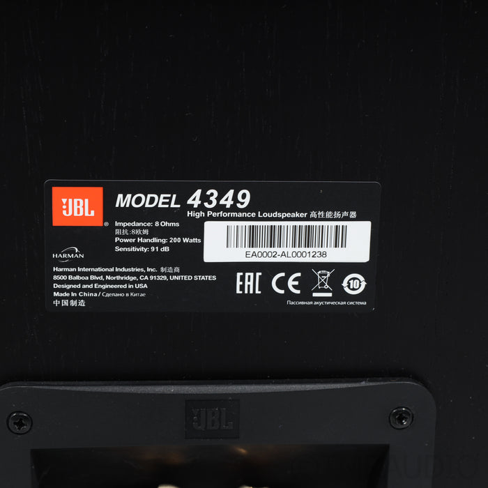 JBL 4349 Bookshelf Speakers; Stands