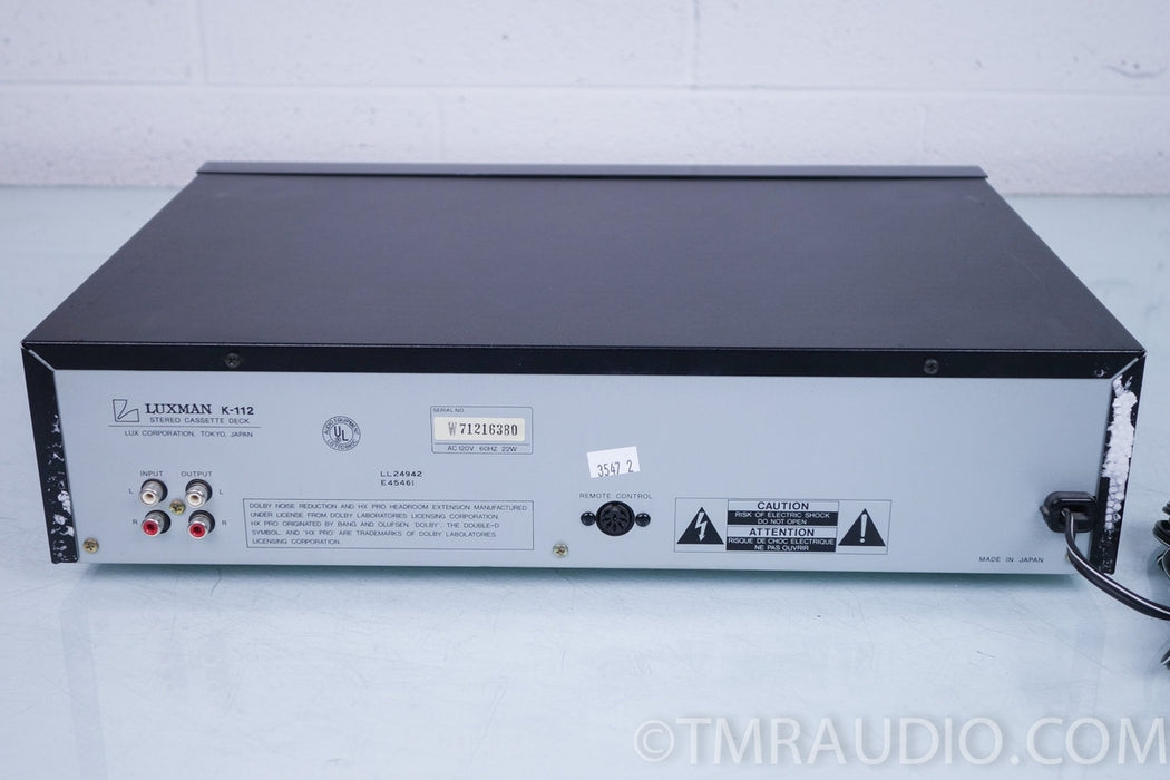 Luxman K-112 Stereo Cassette Deck / Tape Recorder