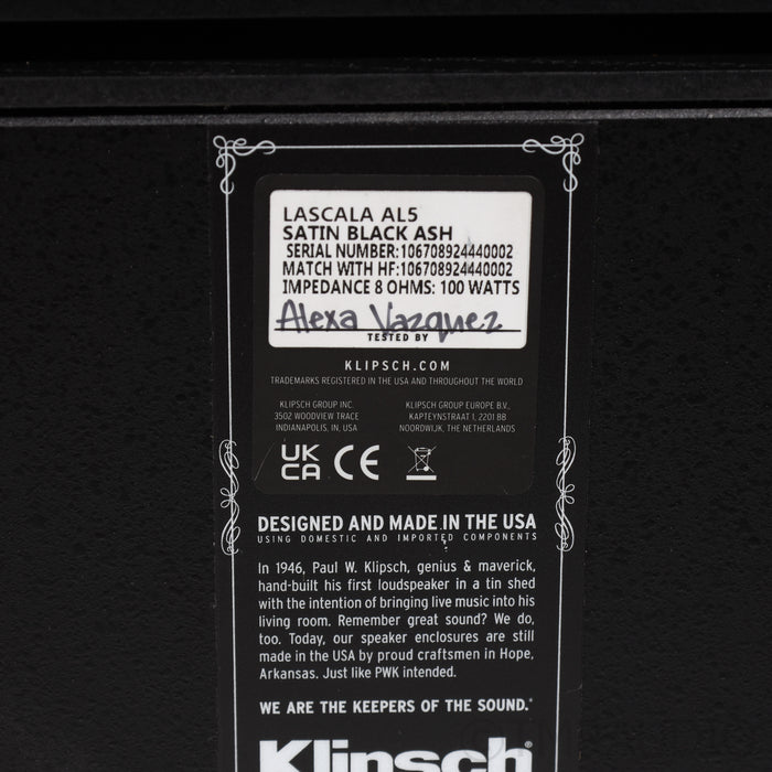 Klipsch La Scala AL5 Floorstanding Speakers