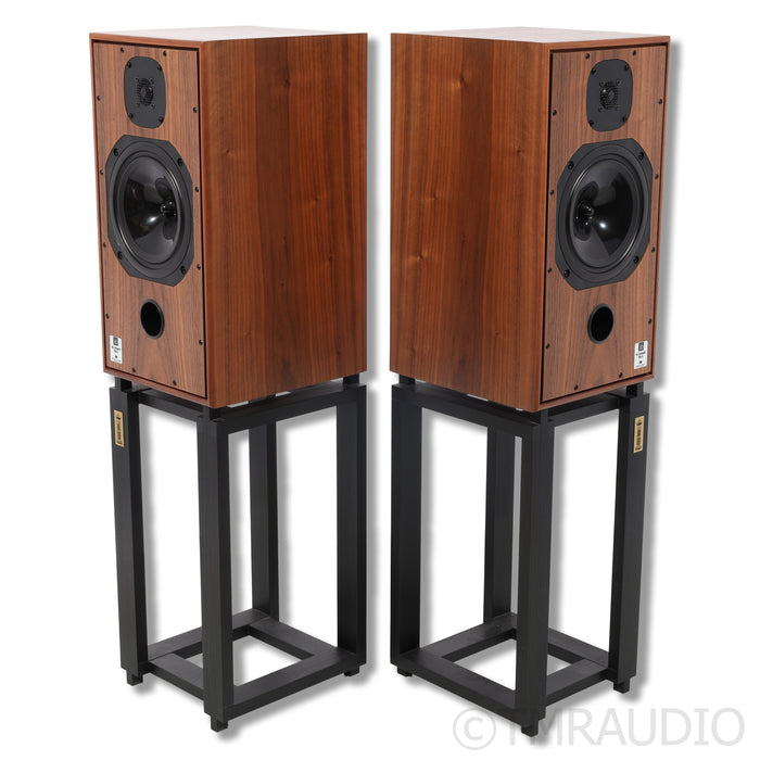 Harbeth C7ES-3 XD Bookshelf Speakers; Walnut; Ton Trager Stands