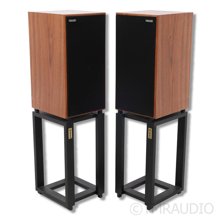 Harbeth C7ES-3 XD Bookshelf Speakers; Walnut; Ton Trager Stands
