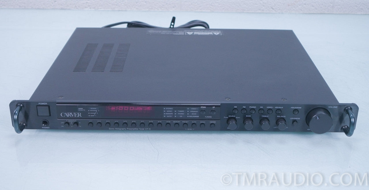 CARVER CT-6 PREAMPLIFIER CONTROL AMPLIFIER AM / FM TUNER SONIC HOLOGRAPHY