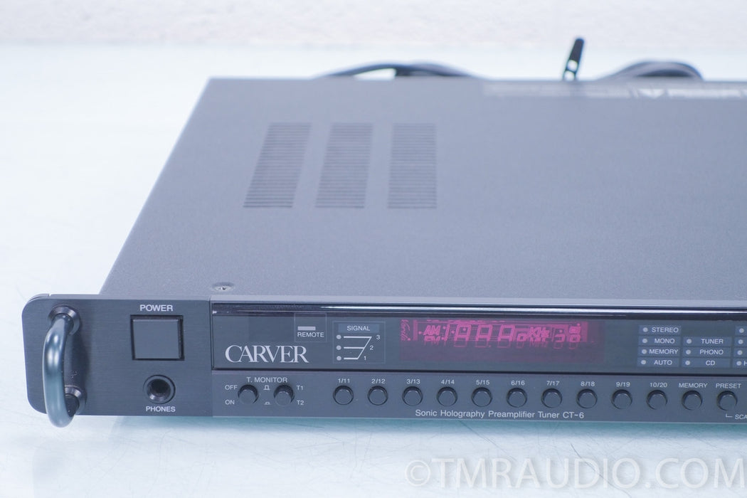 CARVER CT-6 PREAMPLIFIER CONTROL AMPLIFIER AM / FM TUNER SONIC HOLOGRAPHY