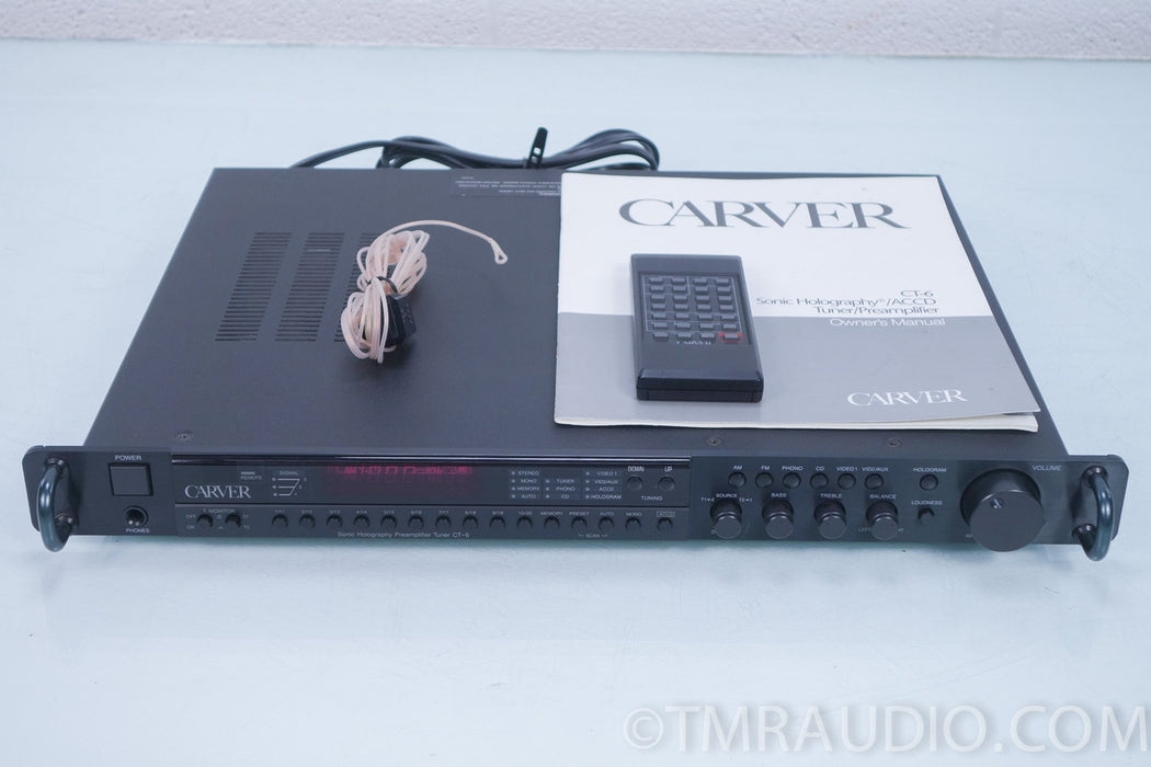 CARVER CT-6 PREAMPLIFIER CONTROL AMPLIFIER AM / FM TUNER SONIC HOLOGRAPHY