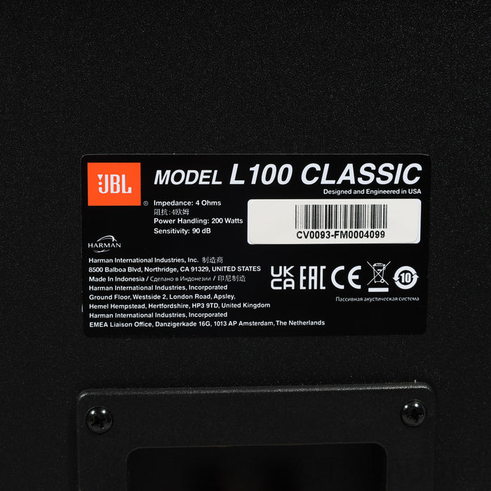 JBL L100 Classic Bookshelf Speakers; Stands
