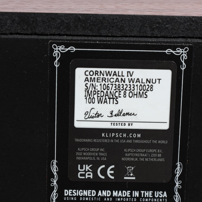 Klipsch Cornwall IV Floorstanding Speakers