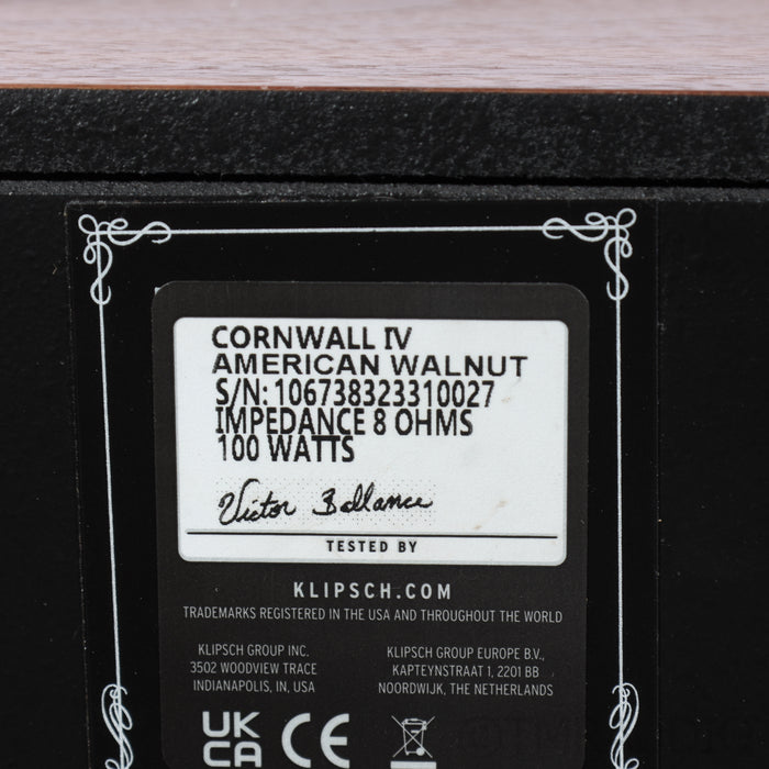 Klipsch Cornwall IV Floorstanding Speakers