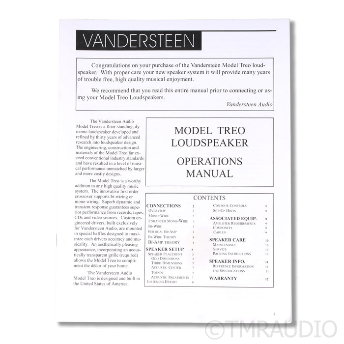 Vandersteen Treo CT  Floorstanding Speakers