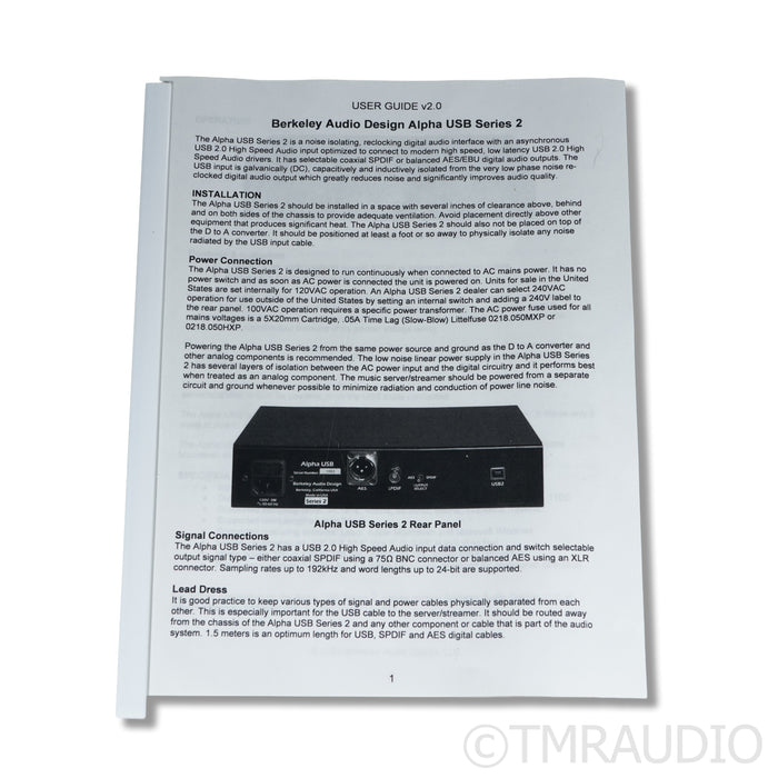 Berkeley Audio Design Alpha USB Series 2 DDC