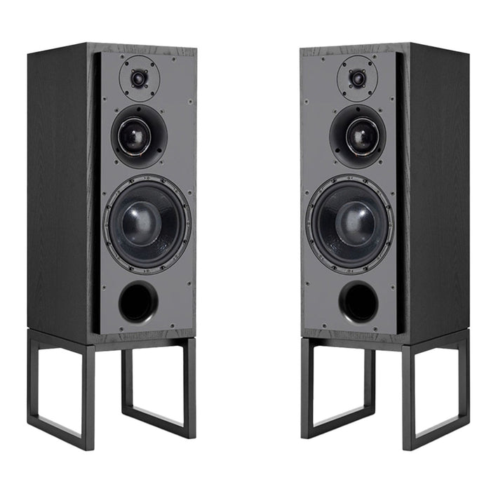 ATC SCM50PL Monitor Passive Speakers, Black Ash Pair with Stands