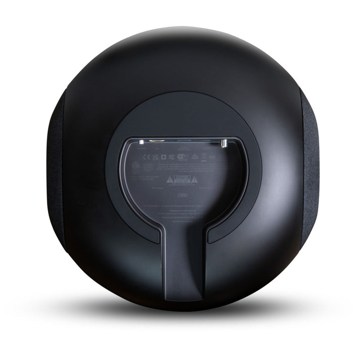 Bluesound PULSE SUB Wireless Subwoofer rear view, in black