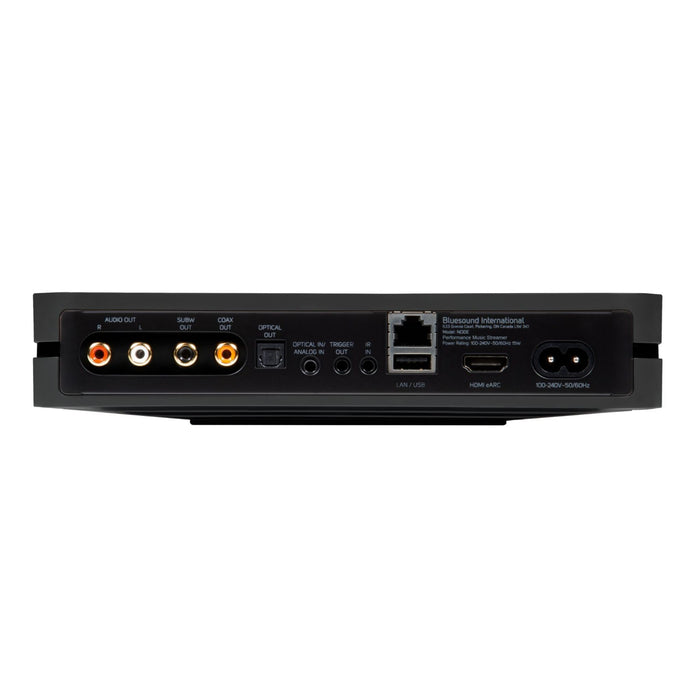 Bluesound Node (N132) Wireless Network Streamer rear panel, inputs and outputs