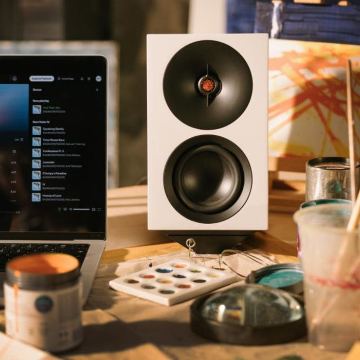 Cambridge Audio L/R S Active Bookshelf Speakers lifestyle