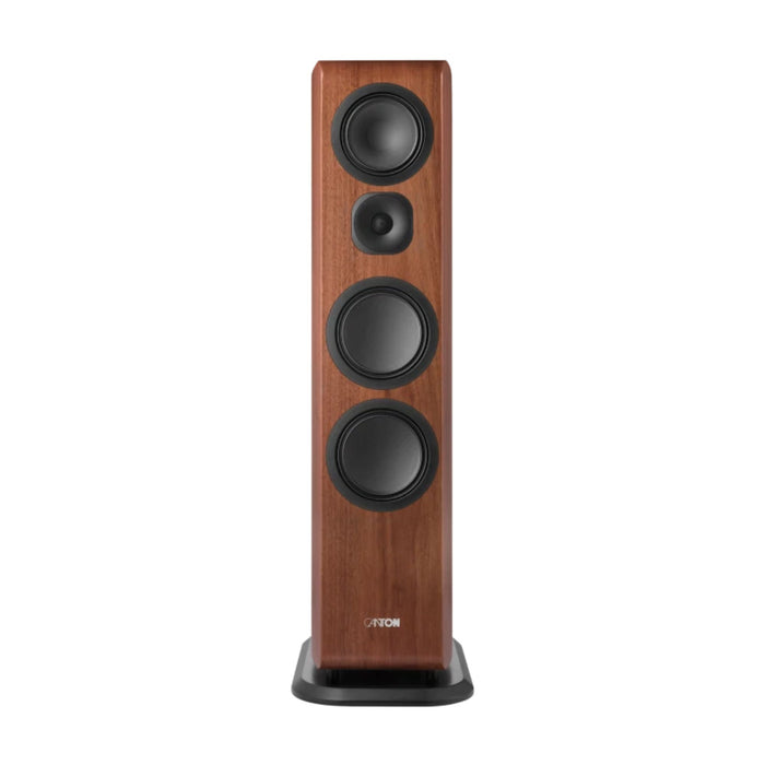 Canton Vento 101 Floorstanding Speakers front view, in walnut