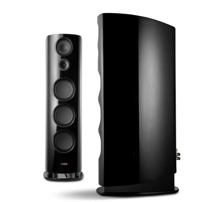 Canton Reference 1 Floorstanding Speaker, black piano binding posts close up