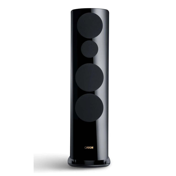 Canton Reference 3 Floorstanding Speaker, Black Piano with grills